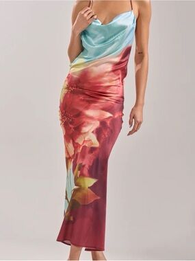 AKIRA work of art satin Slip Dress